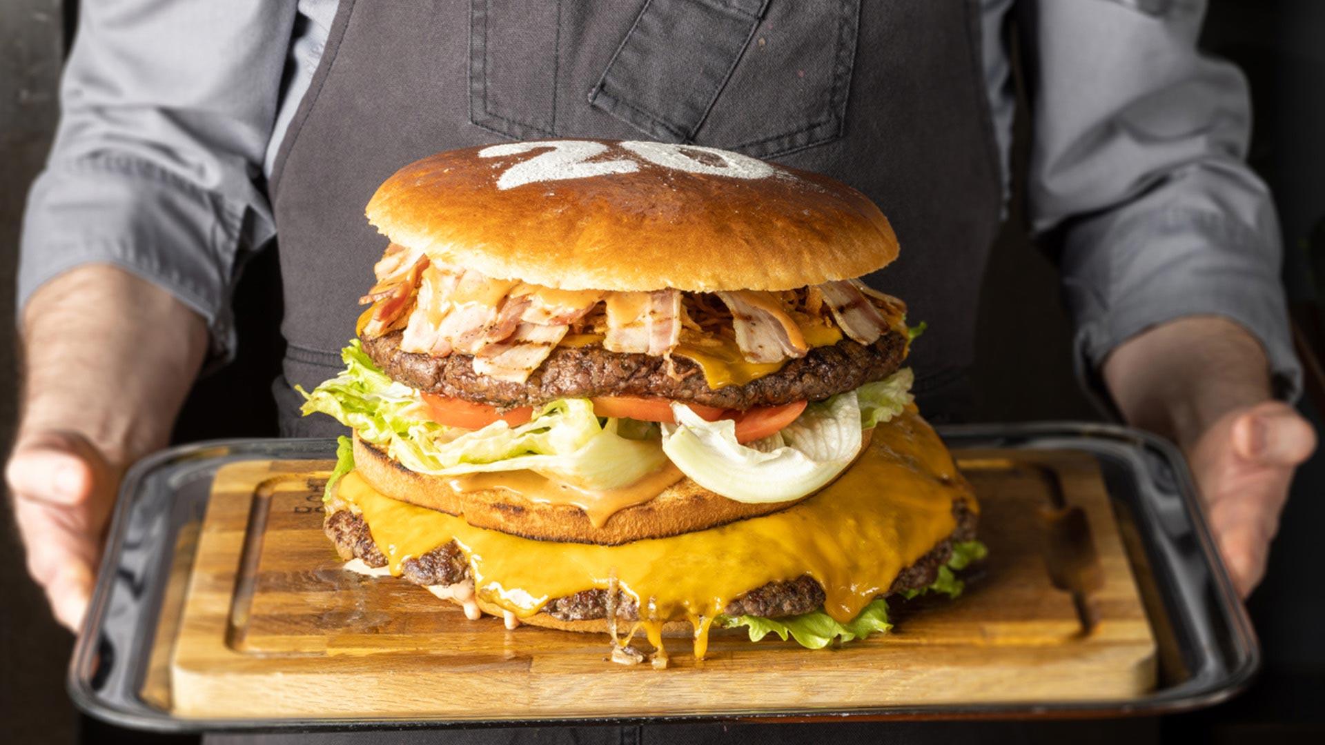 Our Biggest Burger Ever - The Grand Oak Door Burger