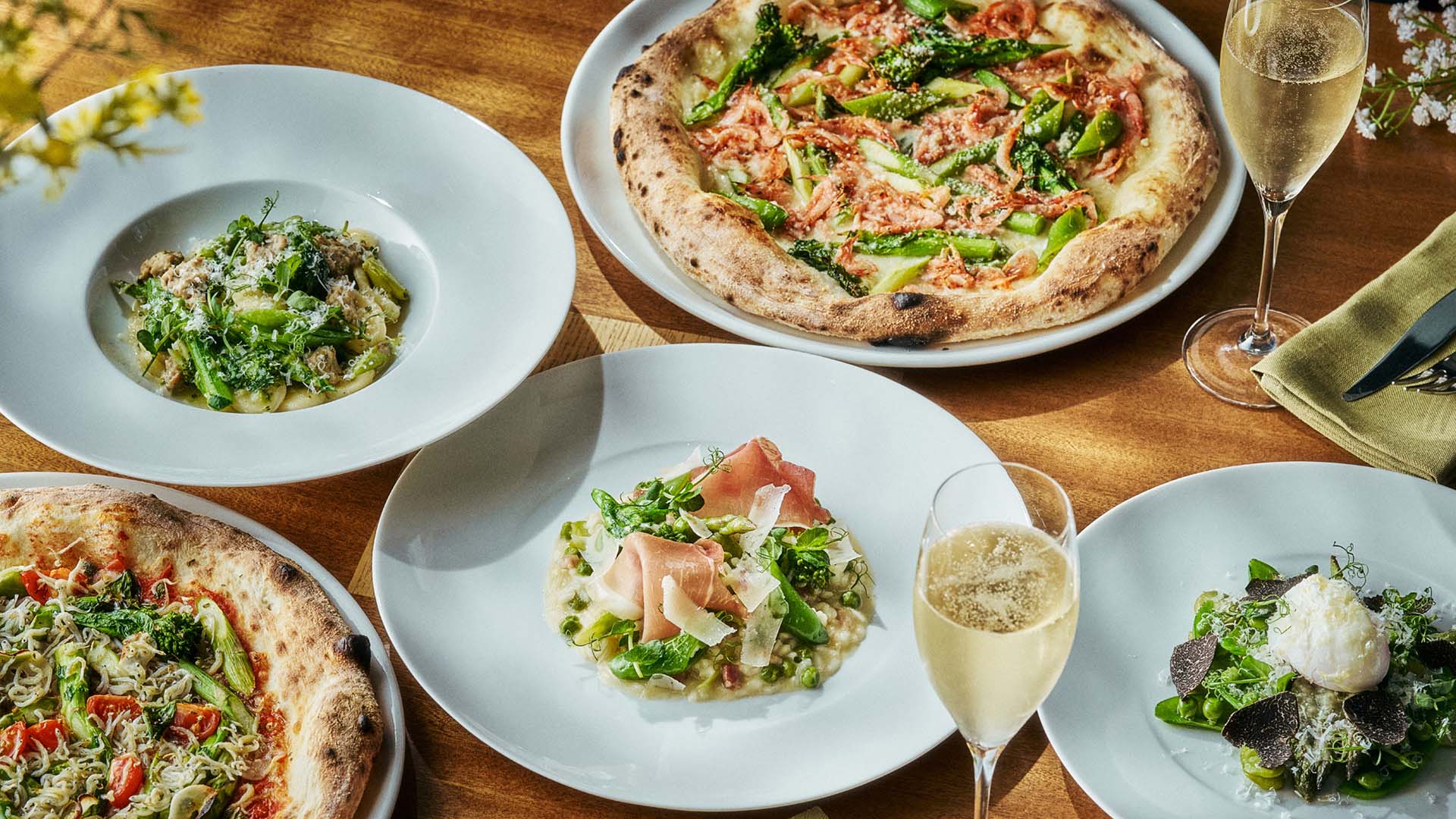 桜海老や春野菜をつかった春のイタリアン