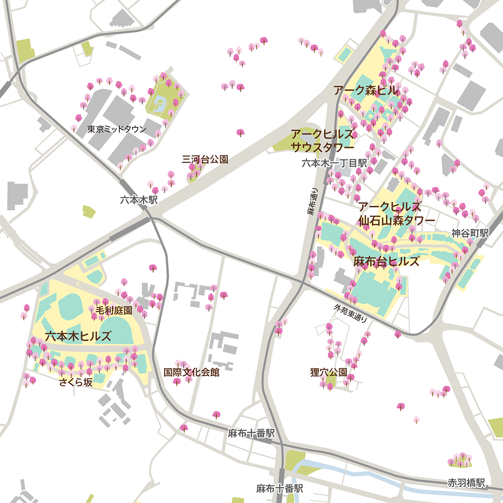 周辺エリアの桜マップ