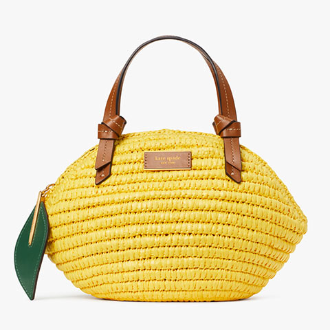lemon drop straw 3d crossbody tote