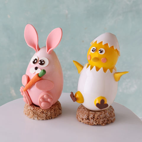 春の訪れを祝う ウサギとひよこのイースター限定ショコラ 各 ￥3,400（税込）